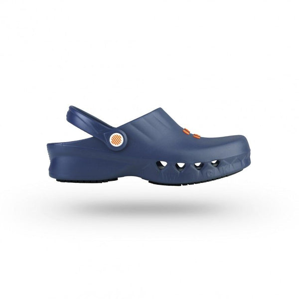 medical clog blue side