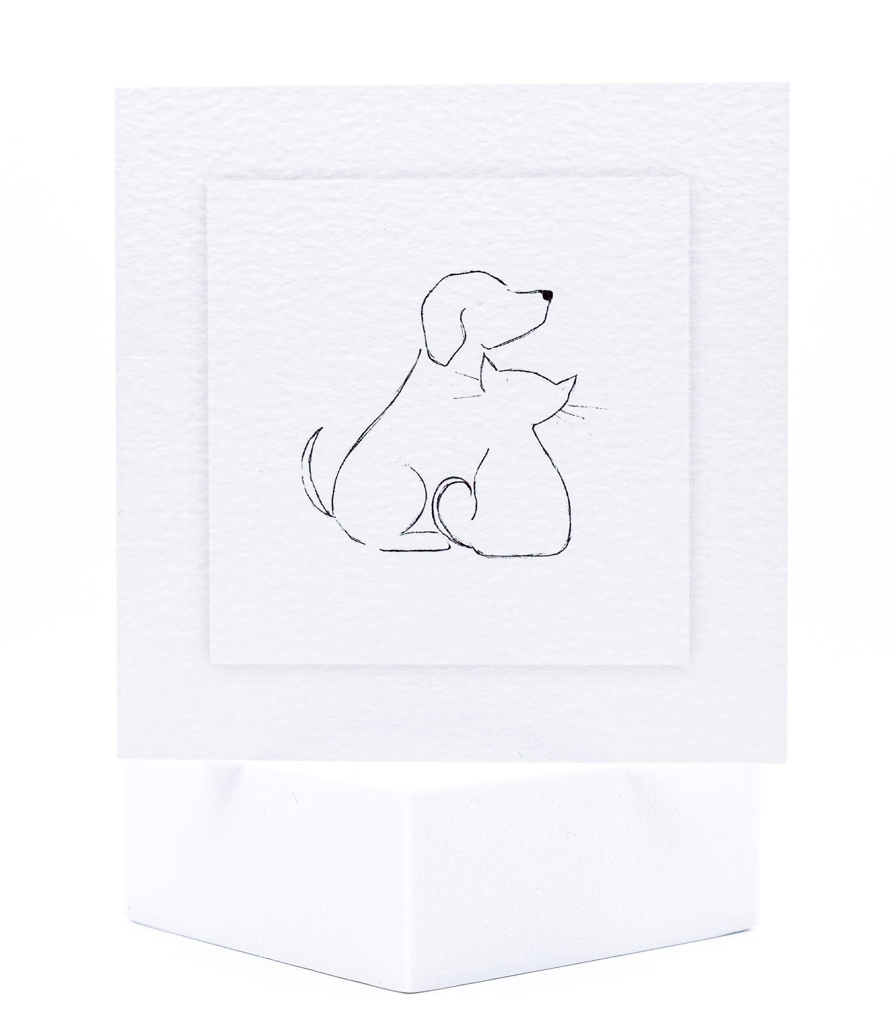 Animal Hospital Sympathy Card - Dog and Cat Outline