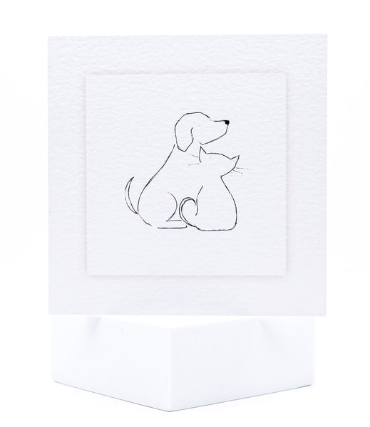 Animal Hospital Sympathy Card - Dog and Cat Outline