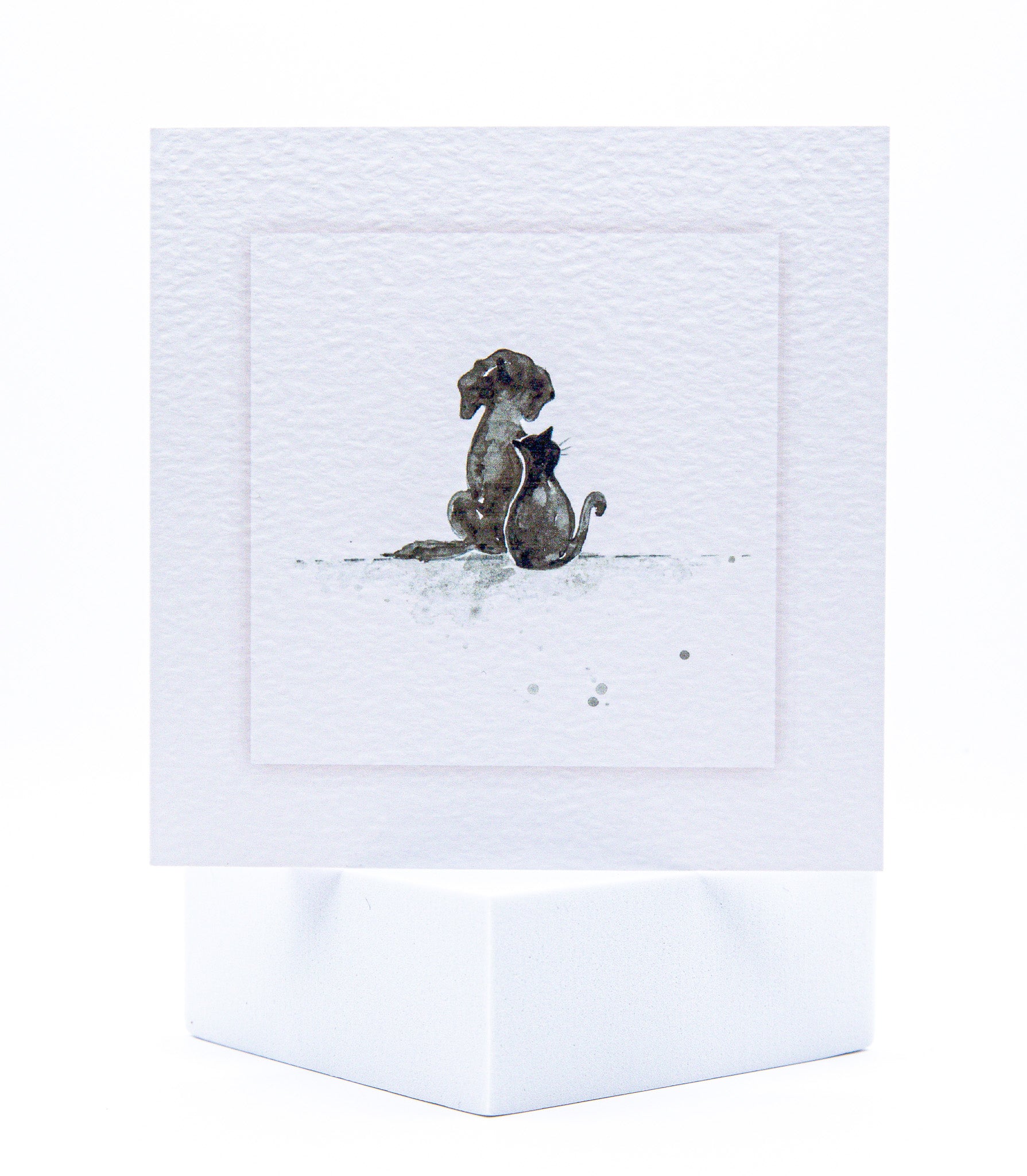 Animal Hospital Sympathy Card - Dog & Cat Silhouette
