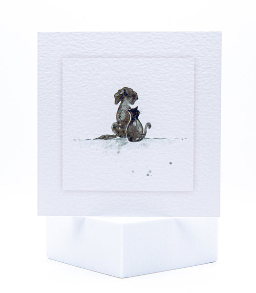 Animal Hospital Sympathy Card - Dog & Cat Silhouette