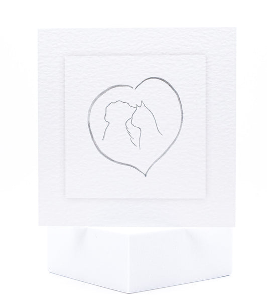 Animal Hospital Sympathy Card - Dog and Cat Heart