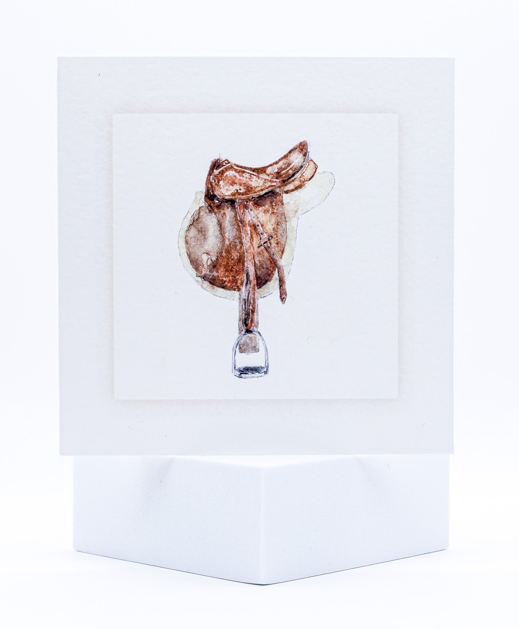 Large Animal Hospital Sympathy Card - Saddle