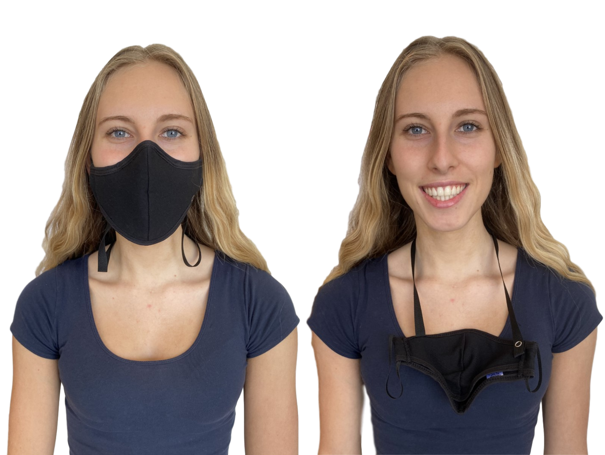 black cotton face mask strap
